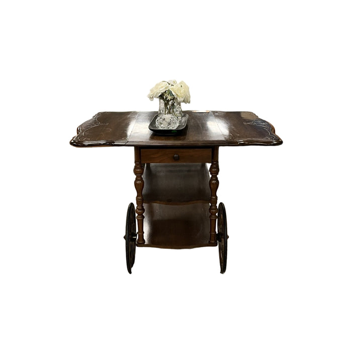 Vintage wood tea cart