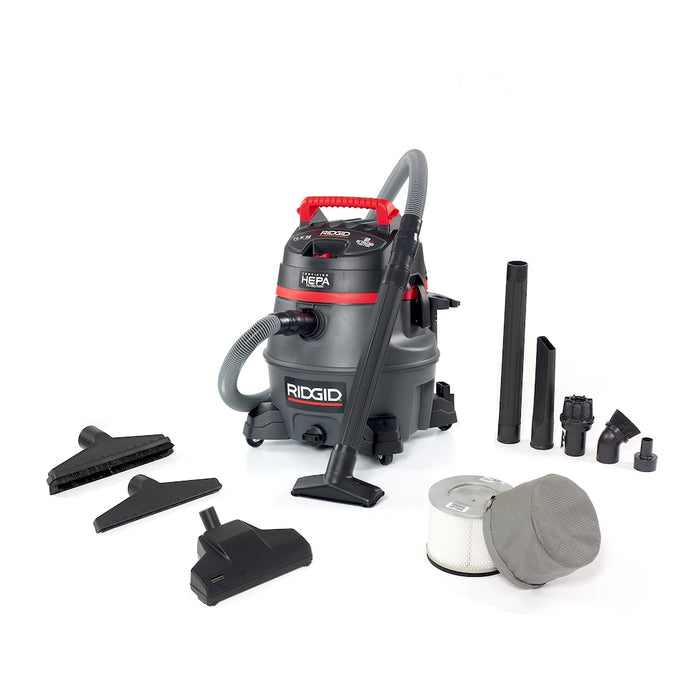 RIDGID 53L (14 Gal.) 2-Stage Motor Professional Industrial Wet/Dry Shop Vacuum with Certified HEPA Filter