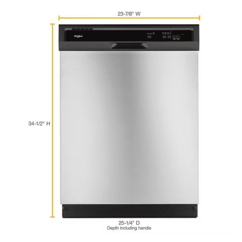 24-Inch Whirlpool Heavy-Duty Dishwasher, 1-Hour Wash Cycle - WDF330PAHS4