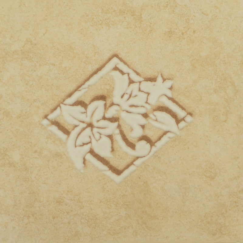 8" x 10" Ceramic Wall Tiles in Beige & Floral - 12 pcs (7 sq ft/box)