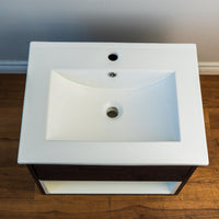 24" Matthew Wall Mount Vanity in Navy Blue with Ceramic Top