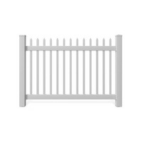 Wambam Traditional Nantucket No-Dig Permanent 4 ft. x 6 ft. Vinyl Picket Fence Panel with Post and Anchor Kit