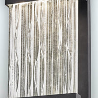 Watercrest 1-Light Outdoor Wall Light in Black Frame, Textured Glassware Shade