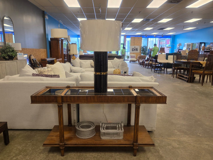 Wooden Console with Glass