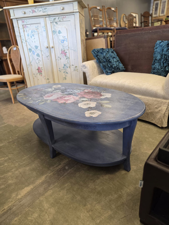 Blue Hand-Painted center table