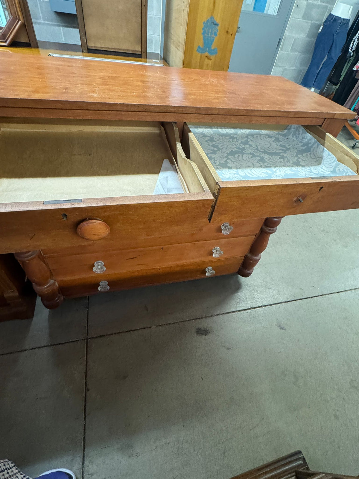 47"W 6-Drawer Wooden Dresser