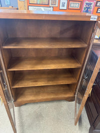 33.5"W Wooden Bookcase With Glass Door