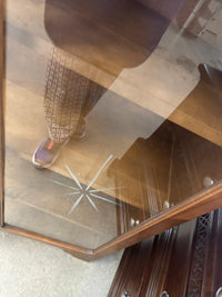 33.5"W Wooden Bookcase With Glass Door