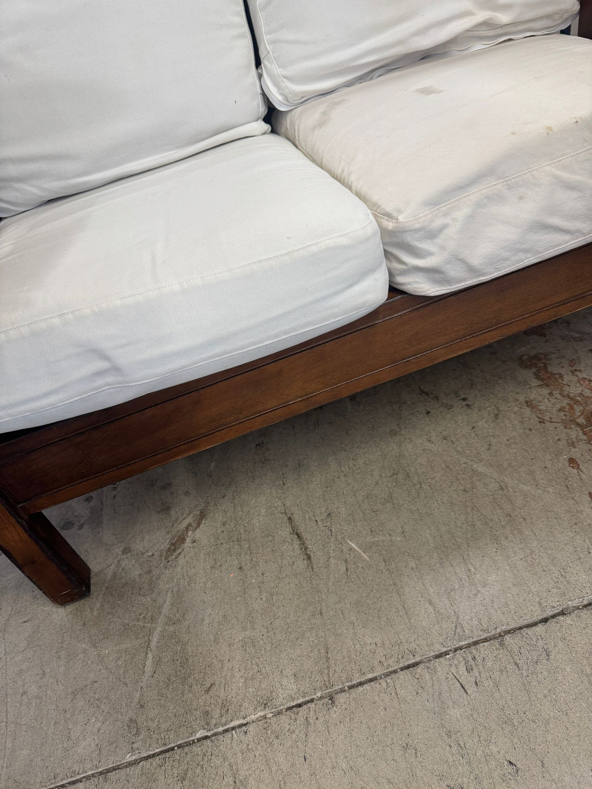 48.5"W Off-white 2-Seater Wooden Sofa
