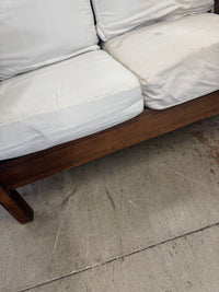 48.5"W Off-white 2-Seater Wooden Sofa