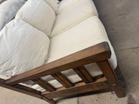 70"W Off-white 3-Seater Wooden Sofa