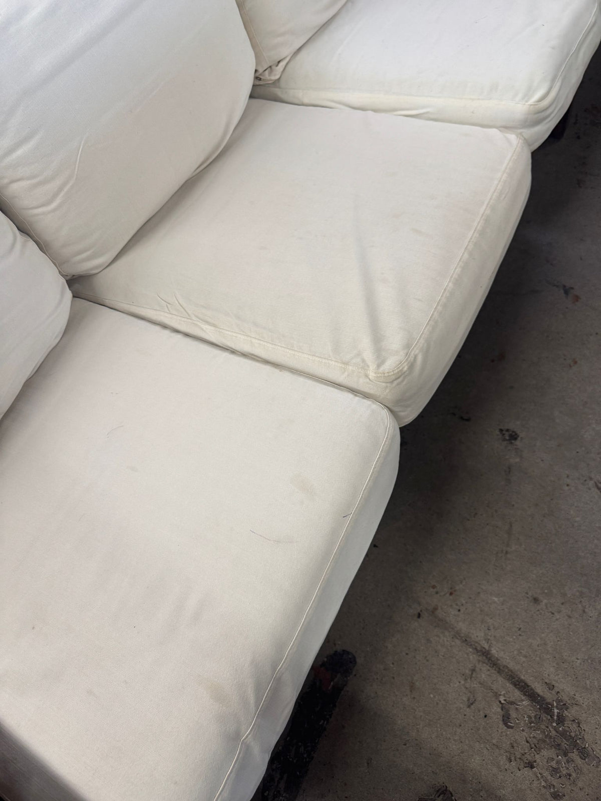 70"W Off-white 3-Seater Wooden Sofa