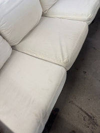 70"W Off-white 3-Seater Wooden Sofa