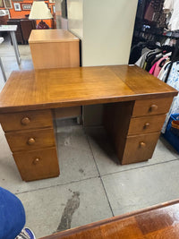 45"W Wood Desk with Six Drawers
