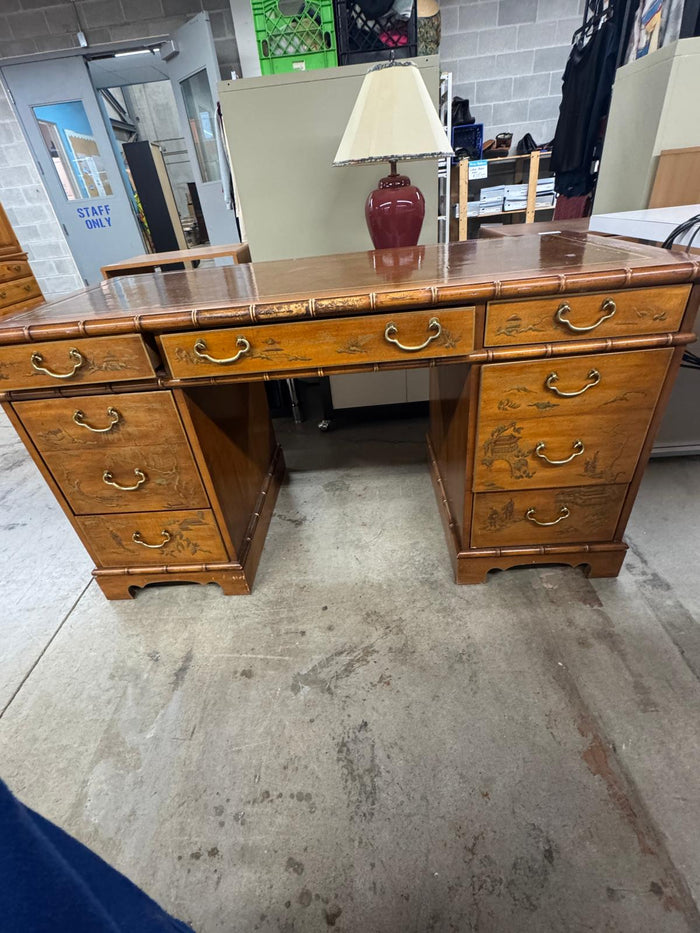 55"W Wooden Desk With 5-Drawers