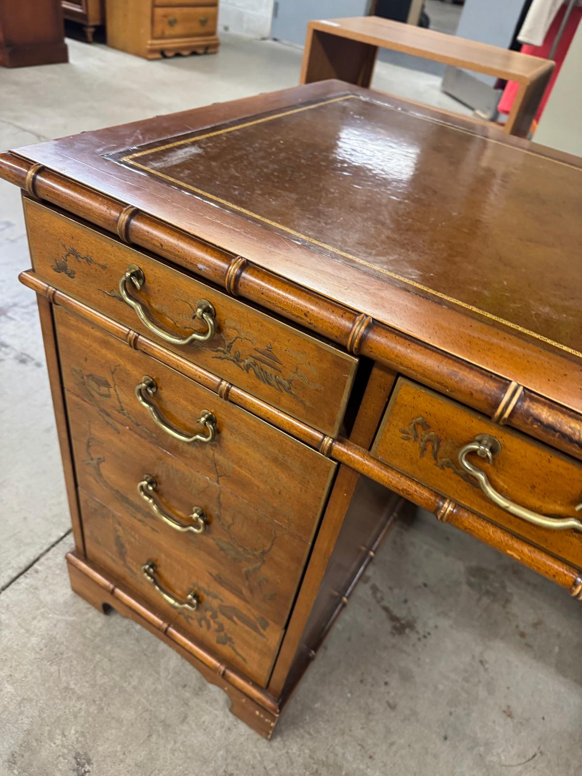 55"W Wooden Desk With 5-Drawers