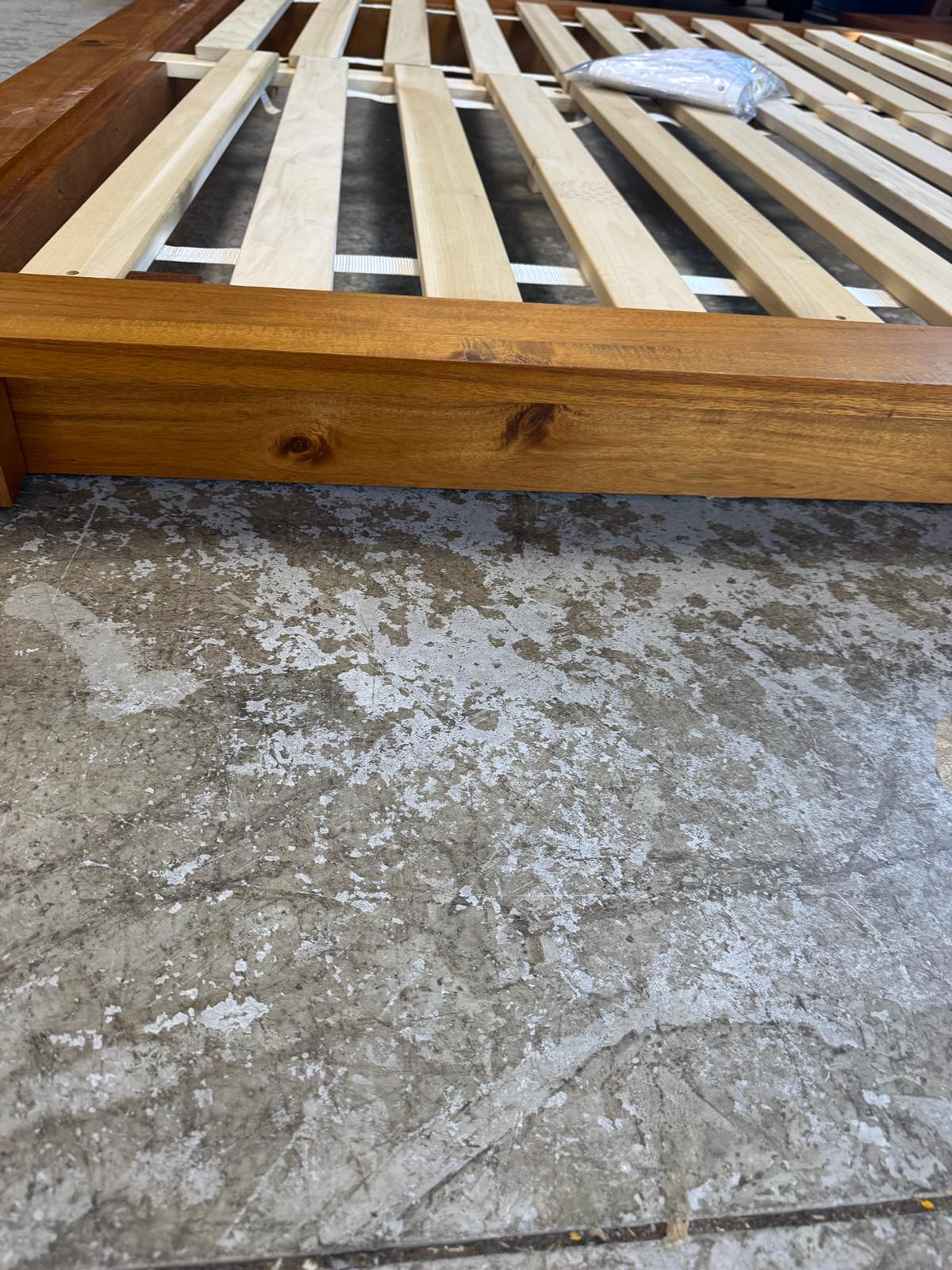 116"W Wooden King Bed Frame