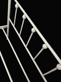 40.5"W White Metal Single Bed Frame