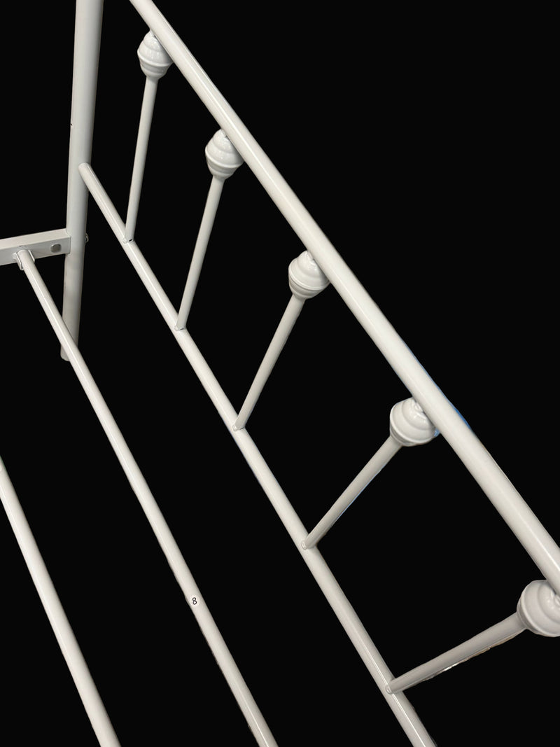 40.5"W White Metal Single Bed Frame