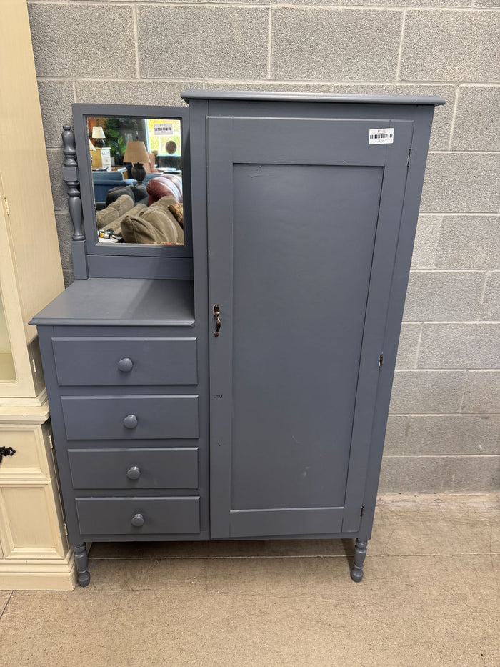 40"W Grey Wooden Dresser