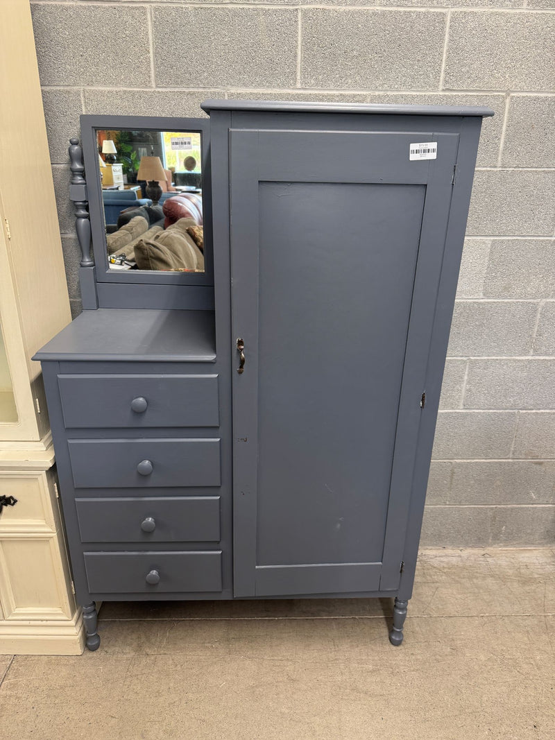 40"W Grey Wooden Dresser