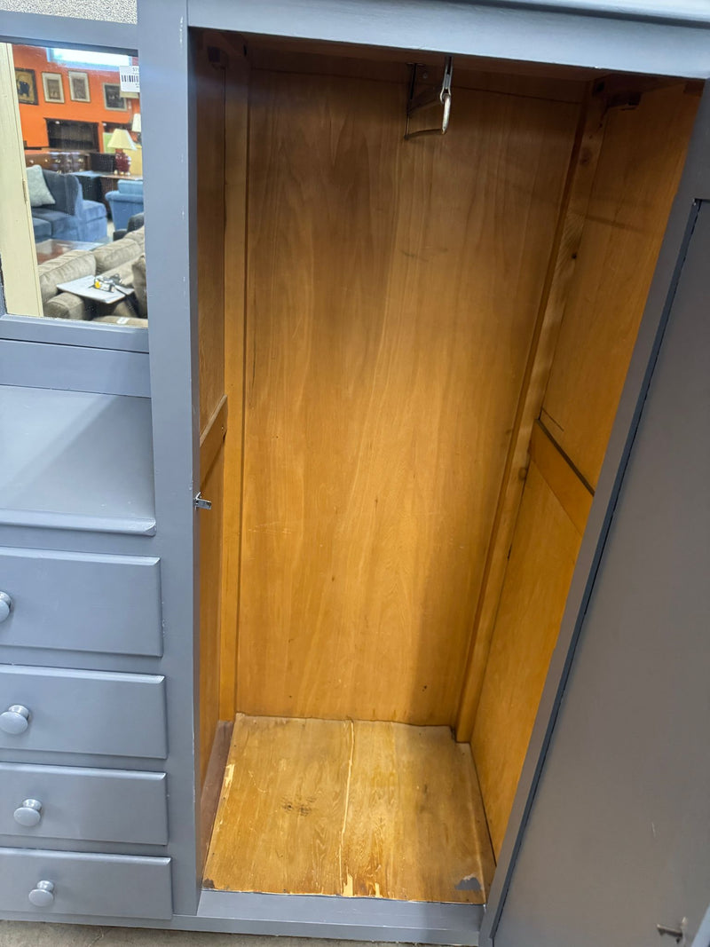 40"W Grey Wooden Dresser