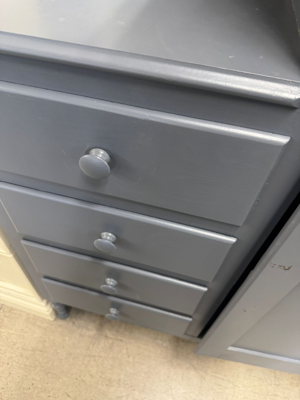 40"W Grey Wooden Dresser