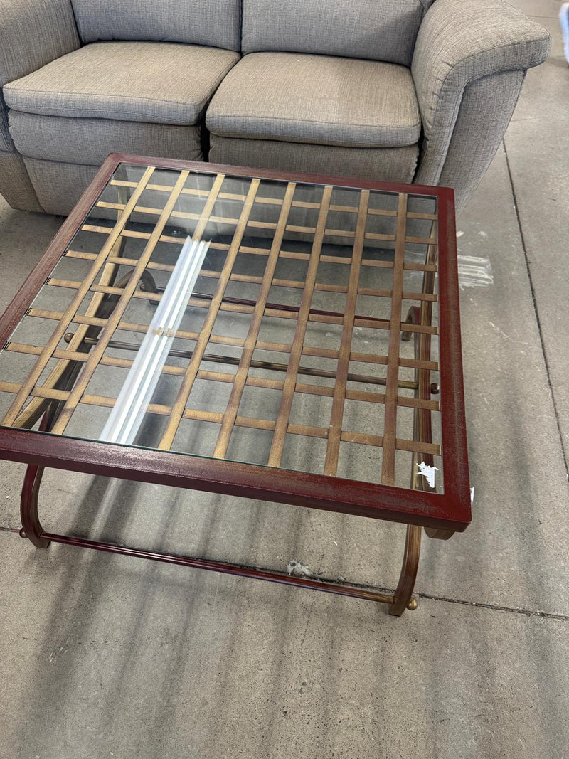32" X 32" Coffee Table With Glass Top