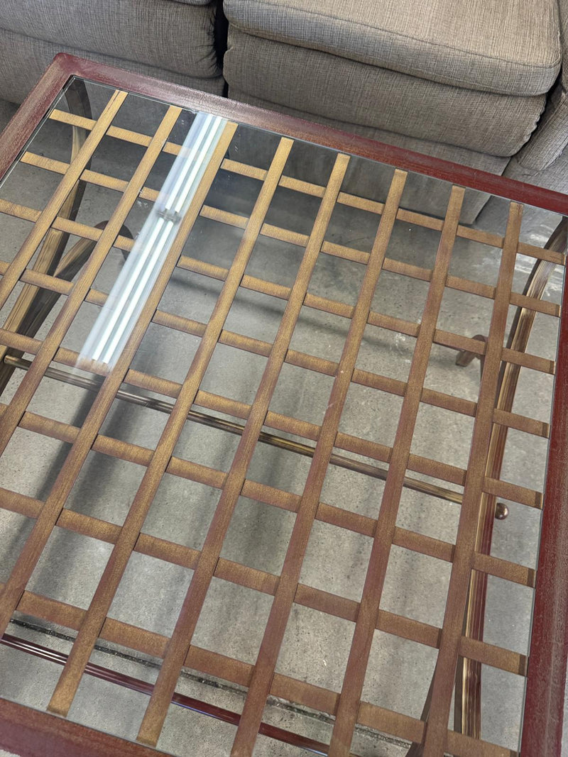 32" X 32" Coffee Table With Glass Top