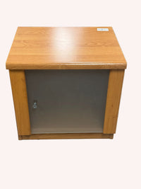 20"W Wooden Night Stand With Glass Door