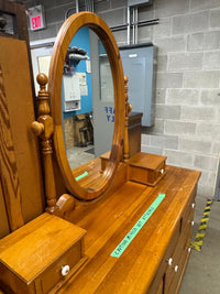 66.5"W 9-Drawer Wooden Dresser With Mirror