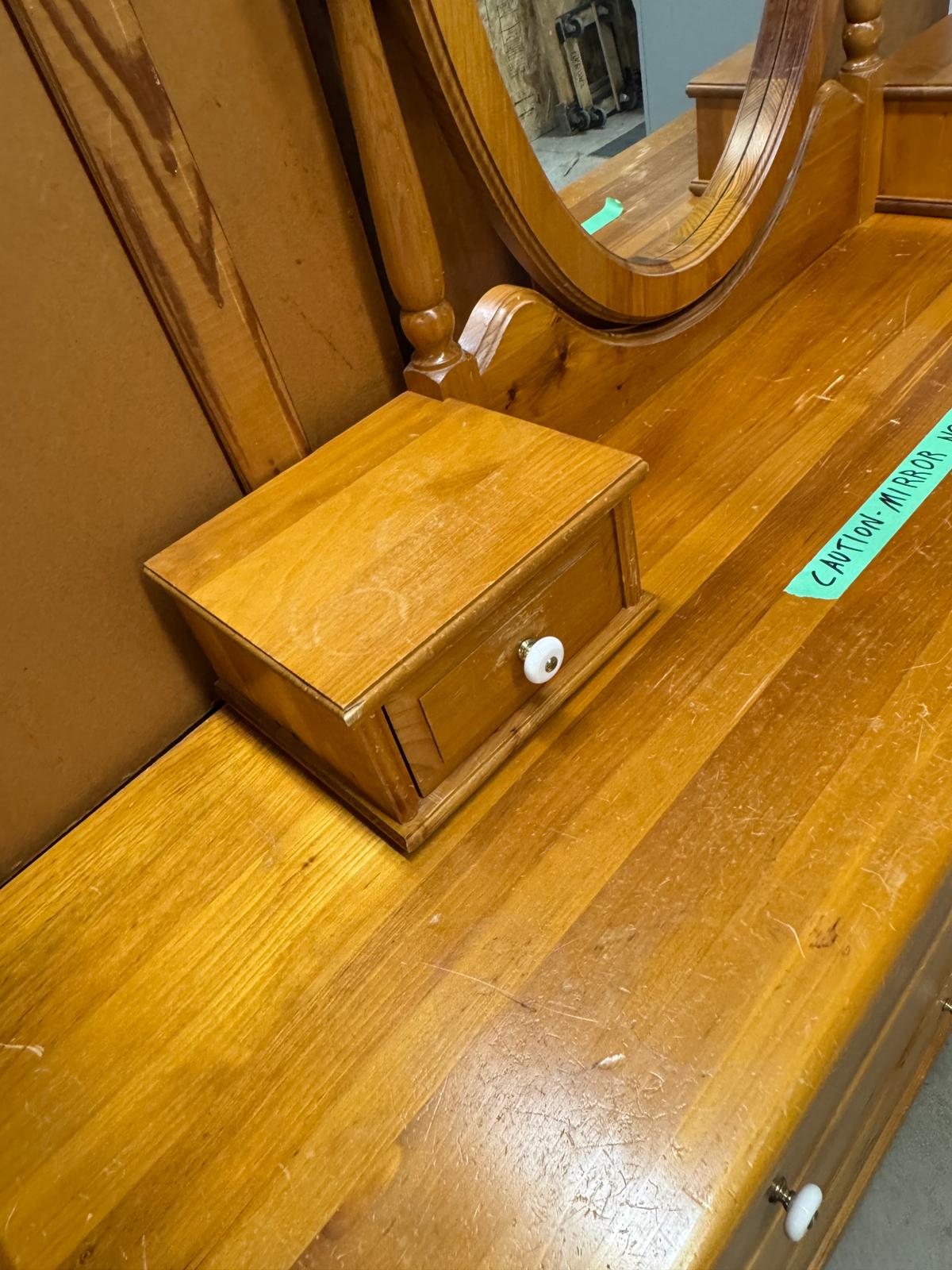 66.5"W 9-Drawer Wooden Dresser With Mirror