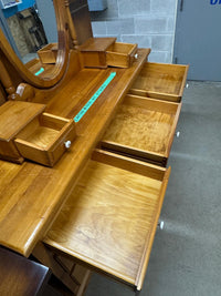 66.5"W 9-Drawer Wooden Dresser With Mirror