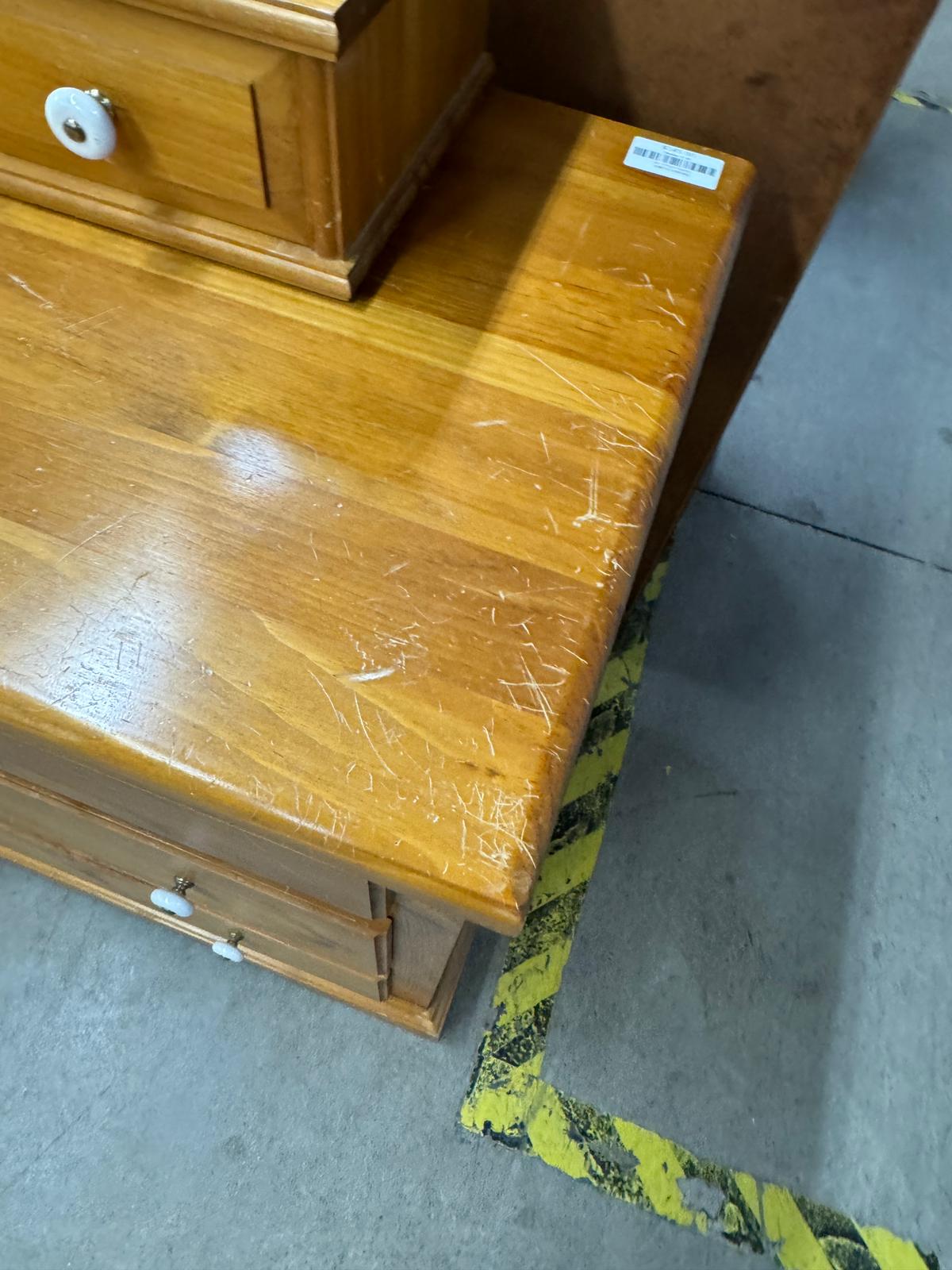 66.5"W 9-Drawer Wooden Dresser With Mirror