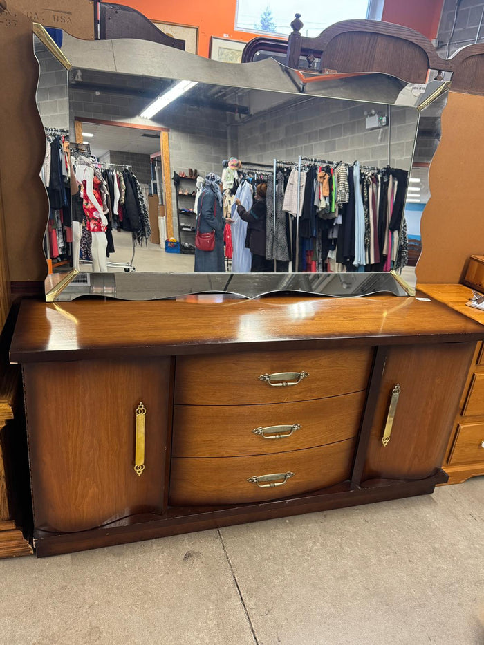 66"W 9-Drawer Dresser With Mirror