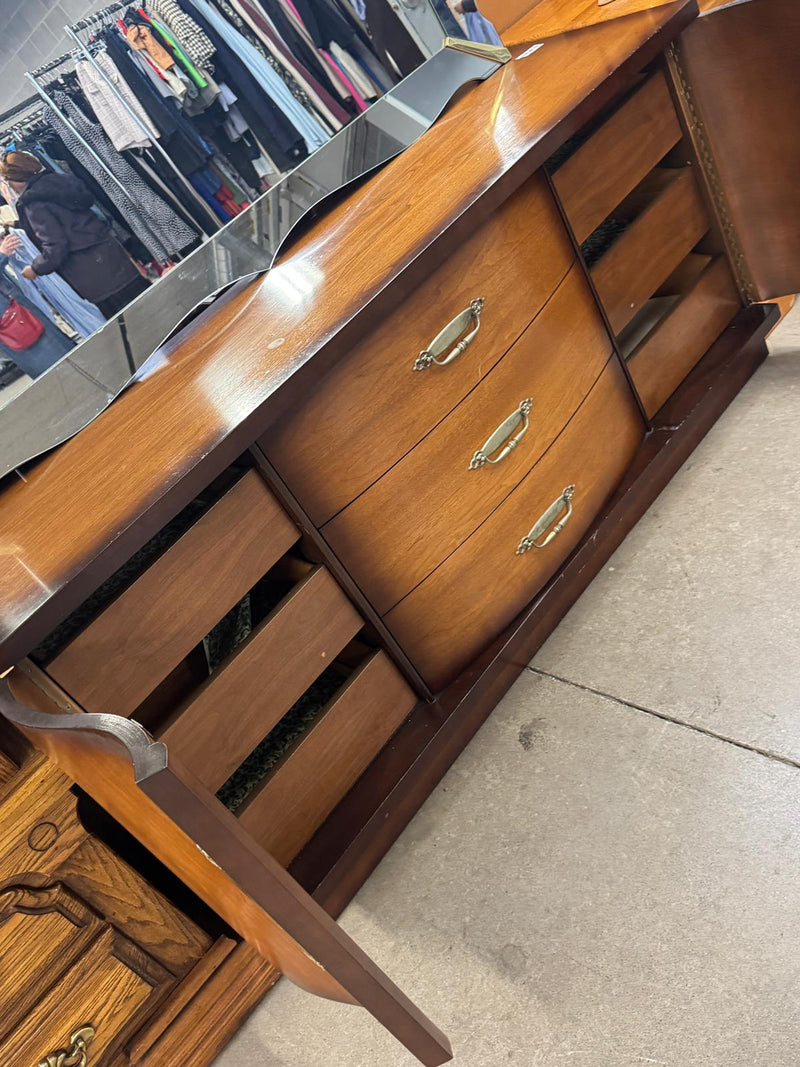 66"W 9-Drawer Dresser With Mirror