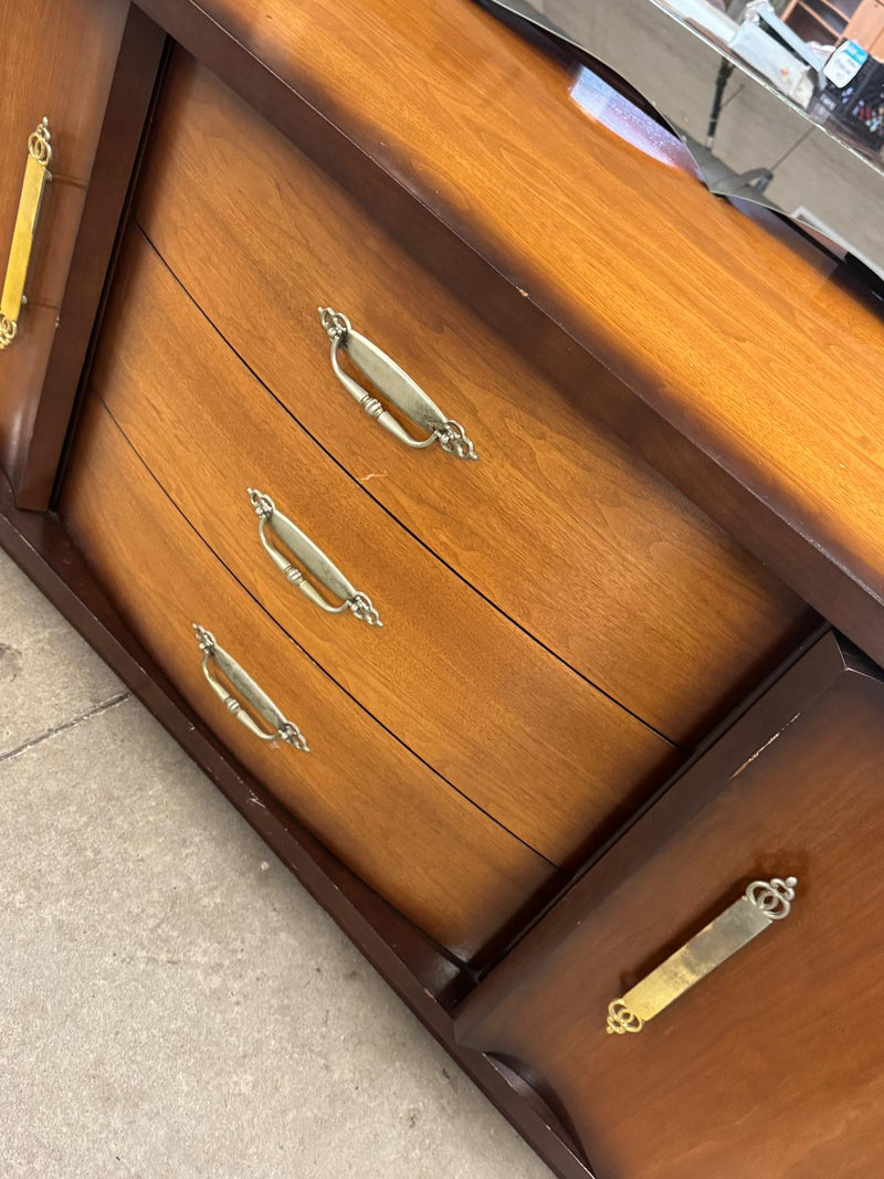 66"W 9-Drawer Dresser With Mirror