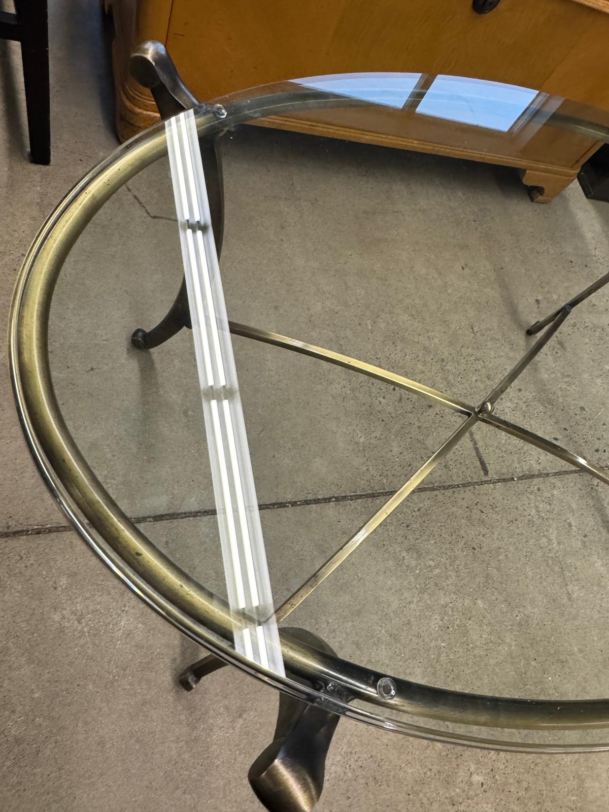 48"W Oval Coffee Table with Glass Top