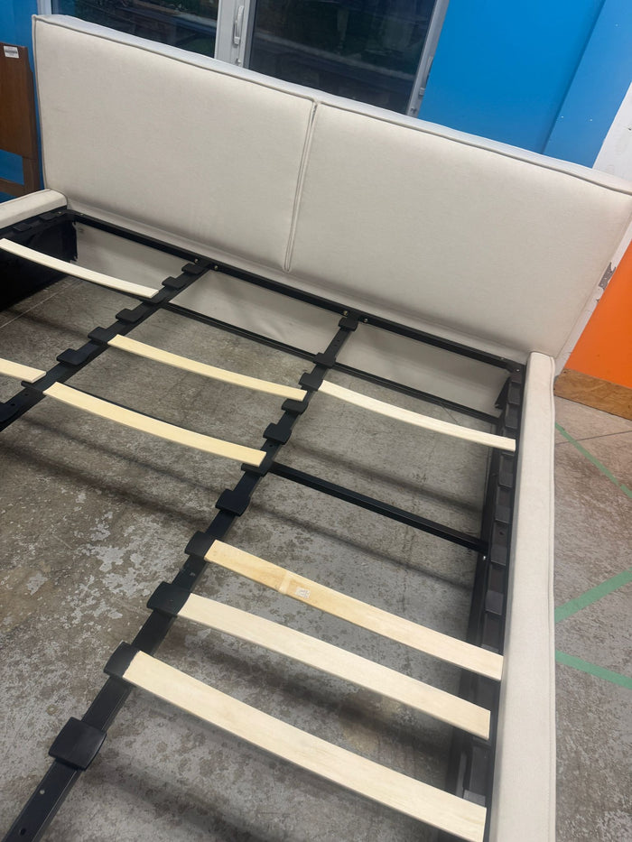 95"W Upholstered Bed Frame With USB Charging Ports