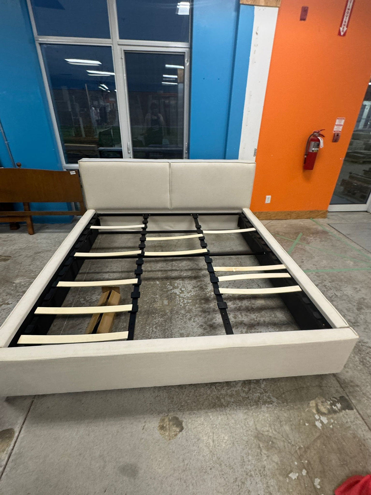 95"W Upholstered Bed Frame With USB Charging Ports