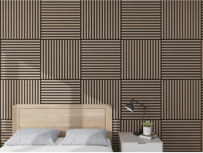 24" X 24" Acoustic Wood Slat Panel