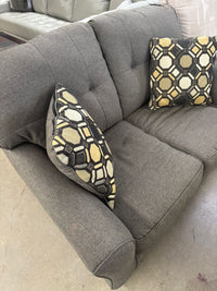 58"W Grey Love Seat