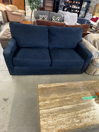 69"W Blue Love Seat