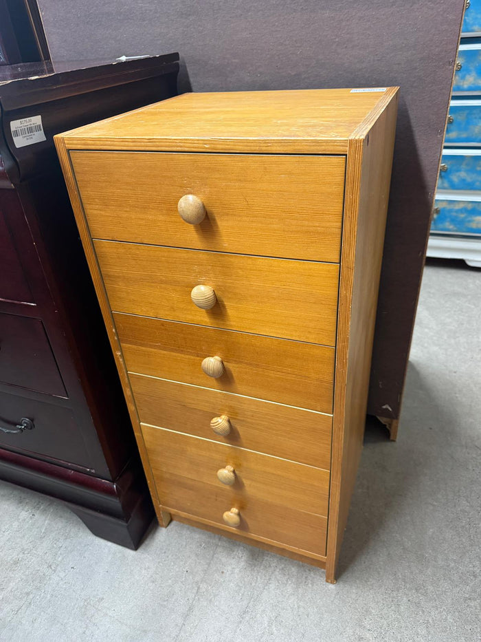 16" X 16" W 6-Drawer Wooden Dresser