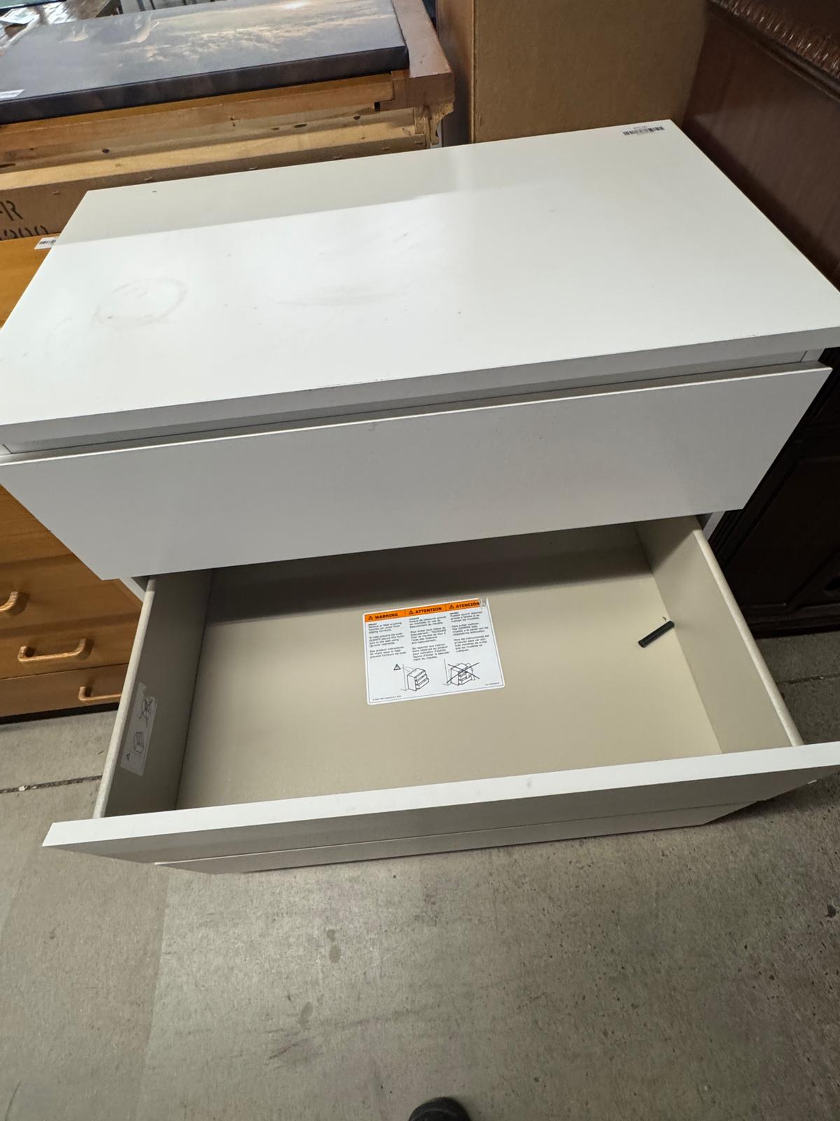 32"W 3-Drawer White Dresser