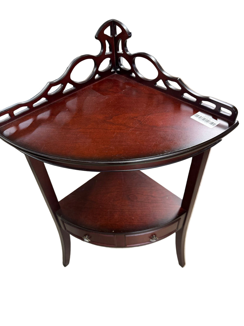 15.5" X 15.5 Wood Corner Side Table