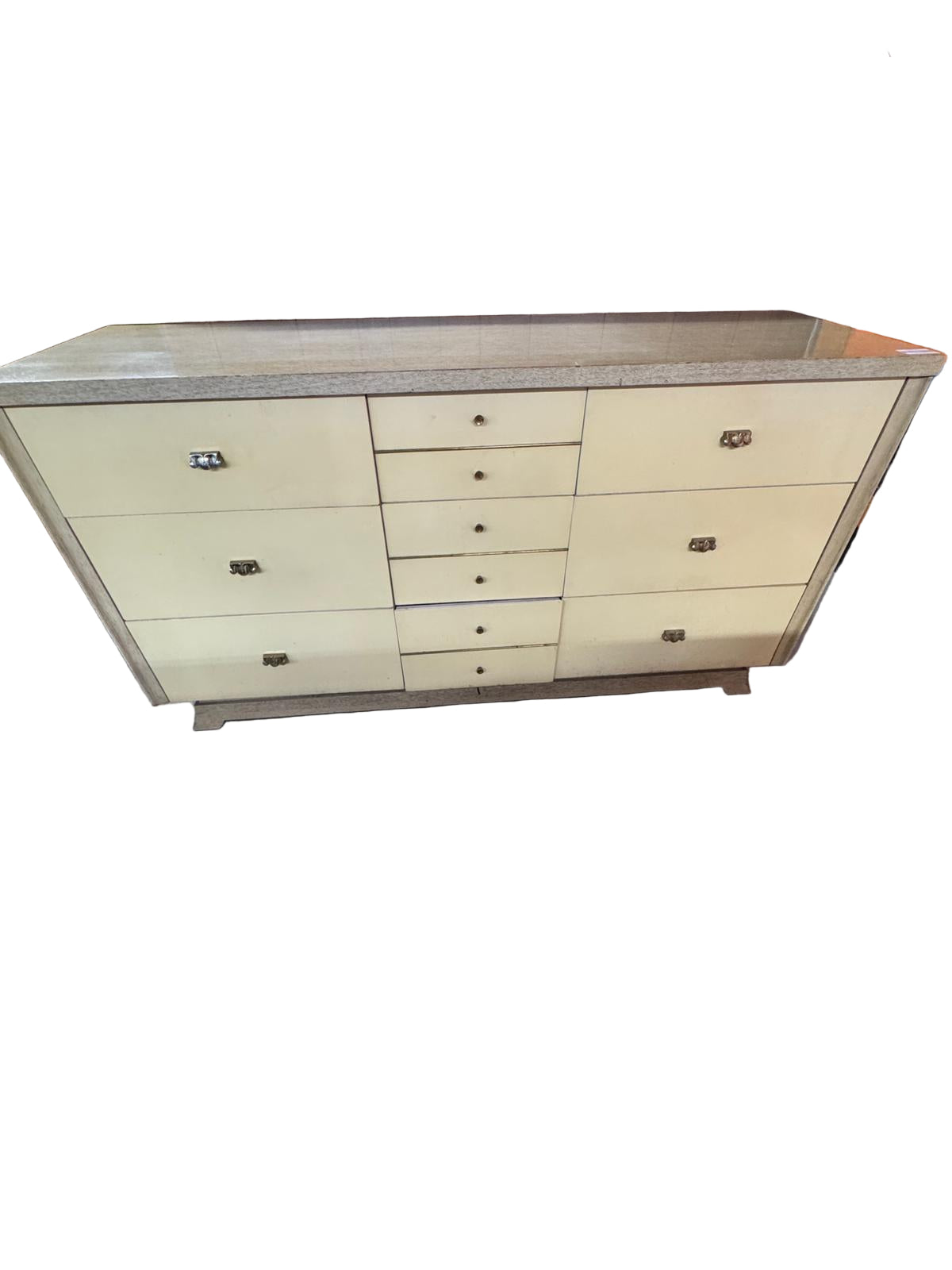 60"W 9-Drawer Wooden Cream Dresser