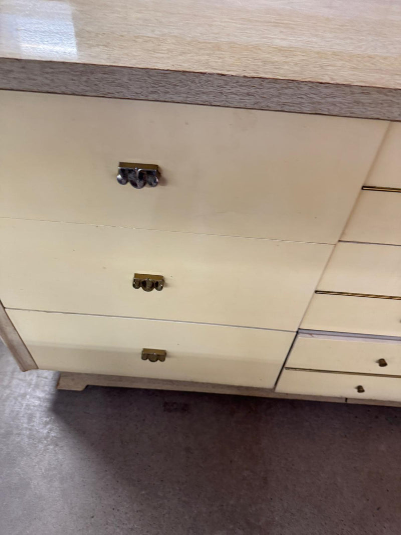 60"W 9-Drawer Wooden Cream Dresser