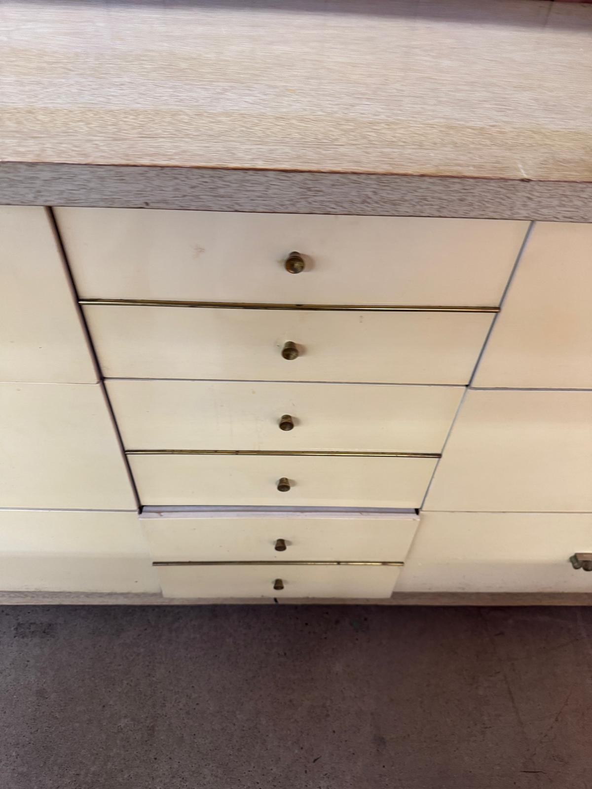 60"W 9-Drawer Wooden Cream Dresser