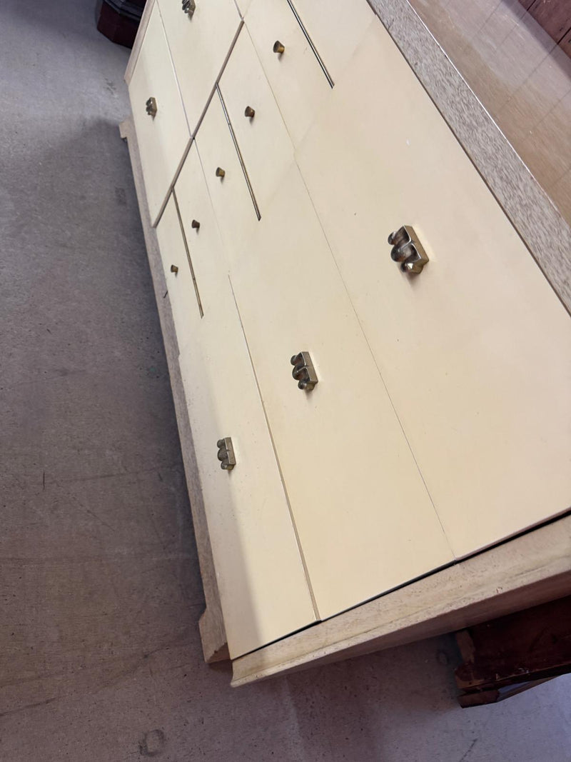 60"W 9-Drawer Wooden Cream Dresser